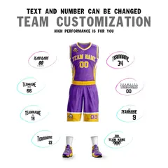 Purple Gold-White Graffiti Lightning Basketball Jersey 4