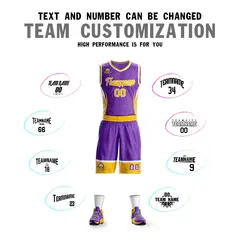 Purple Gold-White Graffiti Lightning Basketball Jersey 4