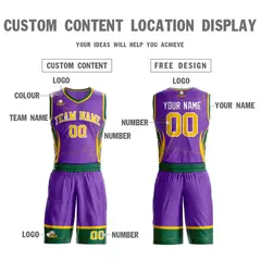 Purple Gold-White Graffiti Lightning Basketball Jersey 3