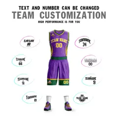 Purple Gold-White Graffiti Lightning Basketball Jersey 4