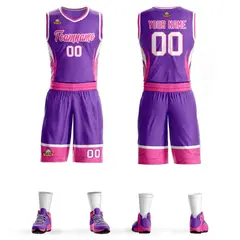 Purple Gold-White Graffiti Lightning Basketball Jersey