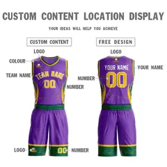 Purple Gold-White Graffiti Lightning Basketball Jersey 3