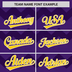 Purple Gold-White Ripple Design Authentic Baseball Jersey 4