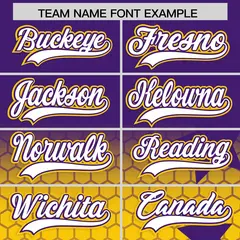 Purple Gold White Rising Stars Gradient Baseball Jersey 3