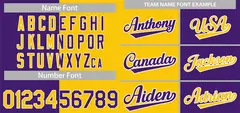 Purple Gold-White Split Fashion Baseball Jersey 3