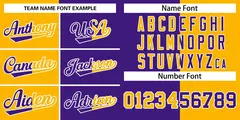 Purple Gold-White Split Two Tone Letterman Varsity Full-Snap Jacket 3