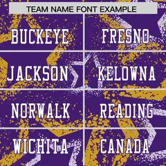 Purple Gold-White Star Graffiti Pattern Football Jersey 3