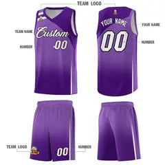 Purple Gradient Basketball Jersey Sets 5