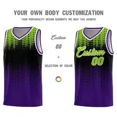 Purple Gradient Dots Pattern Basketball Jersey 3