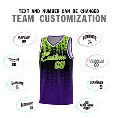 Purple Gradient Dots Pattern Basketball Jersey 4
