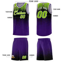 Purple Gradient Dots Pattern Basketball Jersey 5