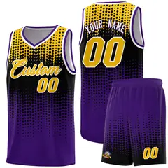 Purple Gradient Dots Pattern Basketball Jersey