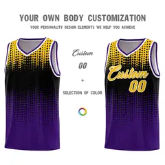 Purple Gradient Dots Pattern Basketball Jersey 3