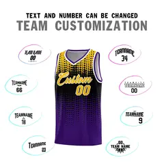 Purple Gradient Dots Pattern Basketball Jersey 4