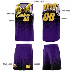 Purple Gradient Dots Pattern Basketball Jersey 5