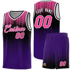 Purple Gradient Dots Pattern Basketball Jersey