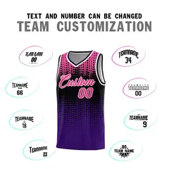 Purple Gradient Dots Pattern Basketball Jersey 4
