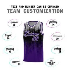 Purple Gradient Dots Pattern Basketball Jersey 4