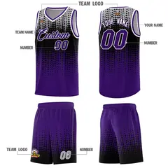 Purple Gradient Dots Pattern Basketball Jersey 5
