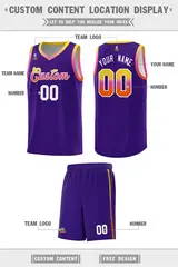 Purple Gradient Font Sports Uniform Basketball Jersey 2