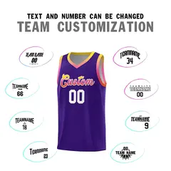 Purple Gradient Font Sports Uniform Basketball Jersey 3