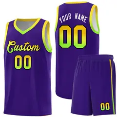 Purple Gradient Font Sports Uniform Basketball Jersey 1