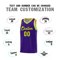 Purple Gradient Font Sports Uniform Basketball Jersey 3