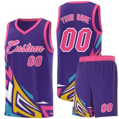 Purple Gradient Graffiti Pattern Basketball Jersey