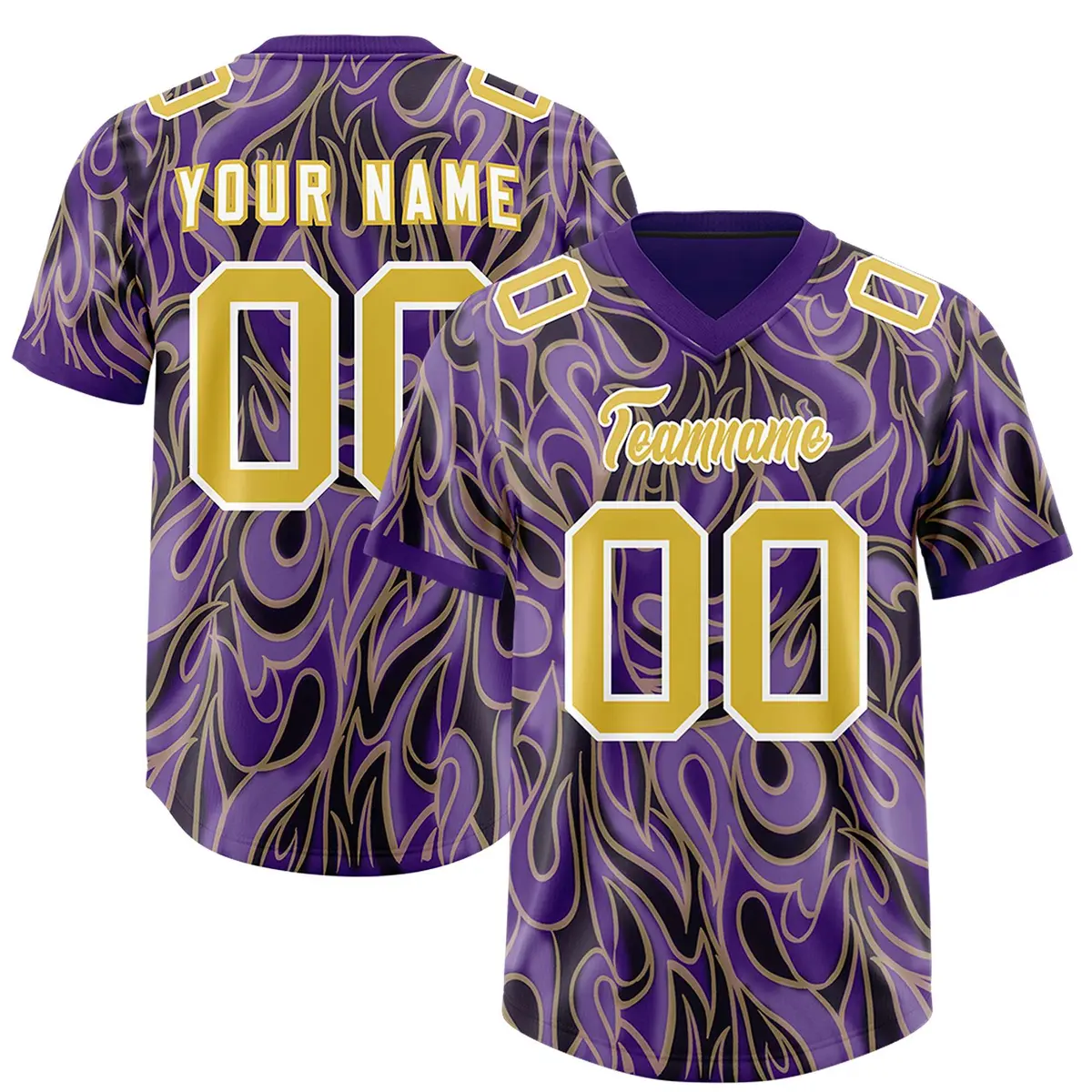 Purple Graffiti Pattern Authentic Football Jersey