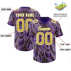 Purple Graffiti Pattern Authentic Football Jersey 2