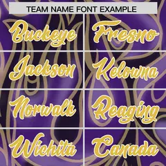 Purple Graffiti Pattern Authentic Football Jersey 3