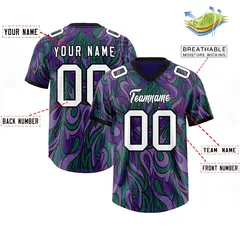 Purple Graffiti Pattern Authentic Football Jersey 2