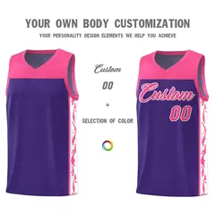 Purple Graffiti Side Pattern Basketball Jersey 3