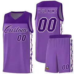 Purple Graffiti Side Pattern Basketball Jersey 1