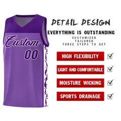 Purple Graffiti Side Pattern Basketball Jersey 2