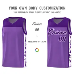 Purple Graffiti Side Pattern Basketball Jersey 3