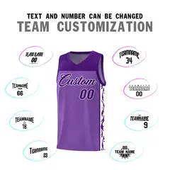 Purple Graffiti Side Pattern Basketball Jersey 4