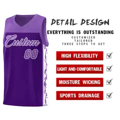 Purple Graffiti Side Pattern Basketball Jersey 2