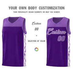 Purple Graffiti Side Pattern Basketball Jersey 3