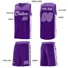 Purple Graffiti Side Pattern Basketball Jersey 5