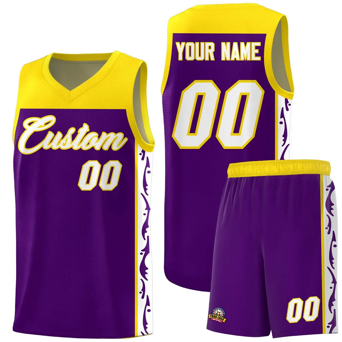 Purple Graffiti Side Pattern Basketball Jersey