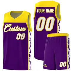 Purple Graffiti Side Pattern Basketball Jersey 1