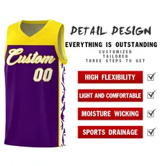 Purple Graffiti Side Pattern Basketball Jersey 2