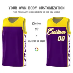 Purple Graffiti Side Pattern Basketball Jersey 3