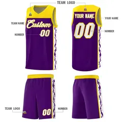 Purple Graffiti Side Pattern Basketball Jersey 5