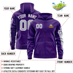 Purple Gray Classic Varsity Full-Zip Letterman Jacket Hoodie 4
