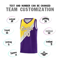 Purple Gray Diagonal Stripes Color Block Basketball Jersey 4