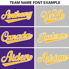 Purple Gray-Gold Two Tone Split Full-Snap Letterman Jacket 7