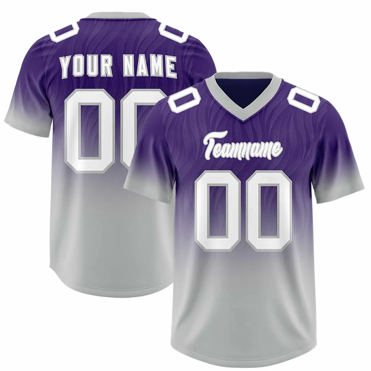 Purple Gray Gradient Authentic Outdoor Football Jersey