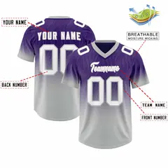 Purple Gray Gradient Authentic Outdoor Football Jersey 2